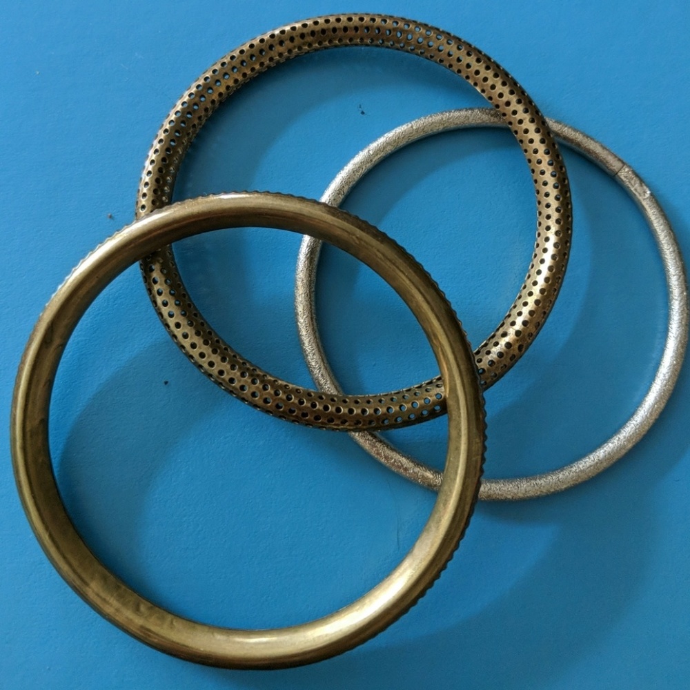 Vintage Textured Brass Bangles